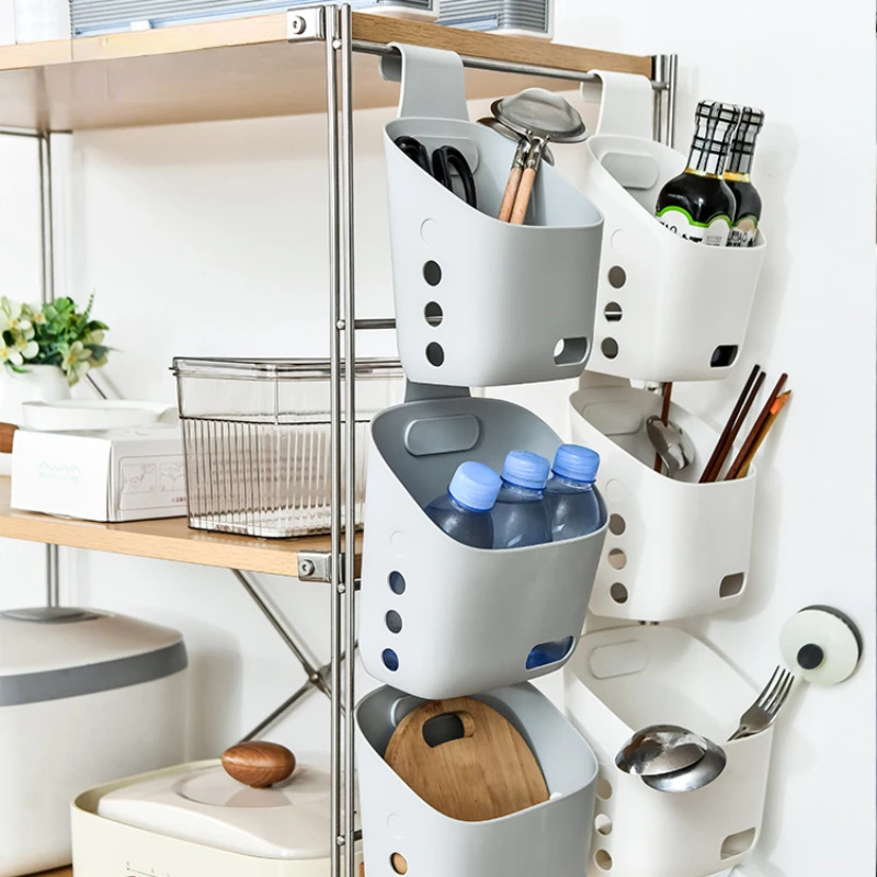 

Storage Basket Punch Basket Drain Toilet Hanging Sundries Basket Basket Small Basket Free Kitchen Storage Bathroom Plastic