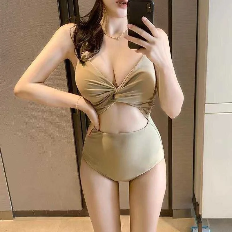 

Ins Style Korean One Piece Swimsuit Female Fashionable Sexy Figure Flattering