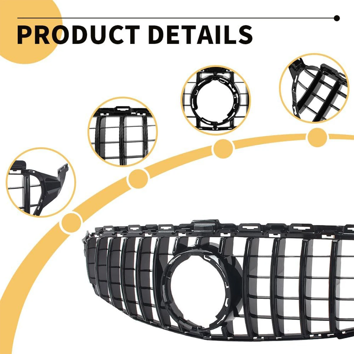 Решетка переднего бампера в стиле GT R для Mercedes Benz W205 C-Class C205 C200 C220 2019-2021 AMG передняя