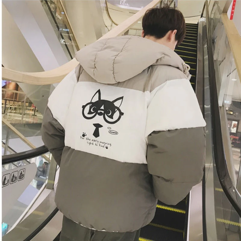 Hooded Cotton Padded Jacket Men Winter Puff Jacket Parkas Warm Students Casual Korean Fashion Streetwear Women Bread Coats
