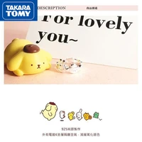 takara tomy girl cute hello kitty 925 sterling silver cute open couple ring student sweet and lightweight hand jewelry