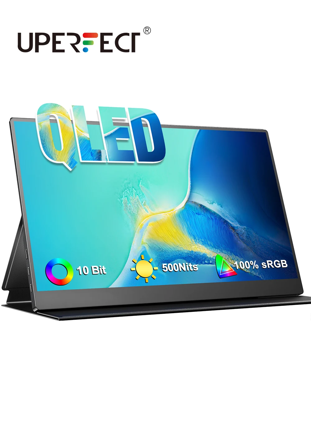 

UPERFECT QLED Portable Monitor 15.6" 100% DCI-P3 400 Nits 1080P IPS Screen HDR Gaming Computer Display for Laptop PC MAC Phone