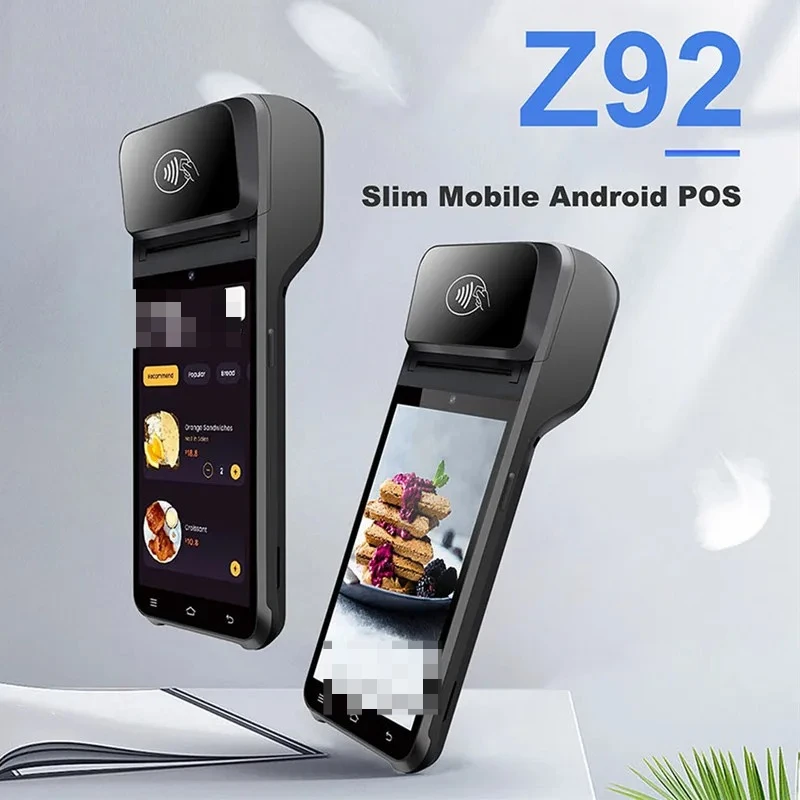 Фото Терминал Z92 Android 13: портативный POS-терминал/ТСД с 58-мм термопринтером чеков, 4G, Bluetooth, NFC для печати билетов и оплаты счетов №2
