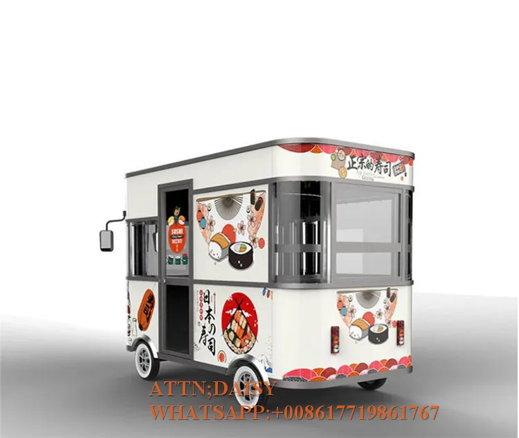 

OEM 3.2M length street mobile fast food cart van electric food truck trailer