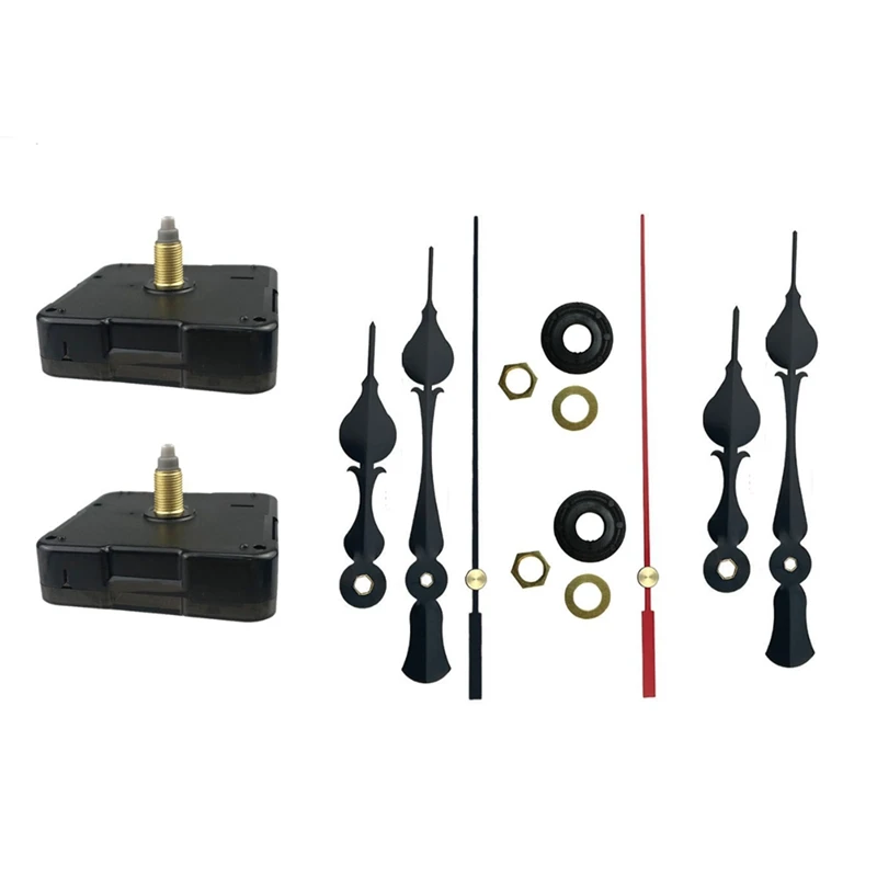 

2 Pieces Wooden Clock Movement Mechanism With 2 Pairs Of Hands DIY Clock Repair Parts Replacement