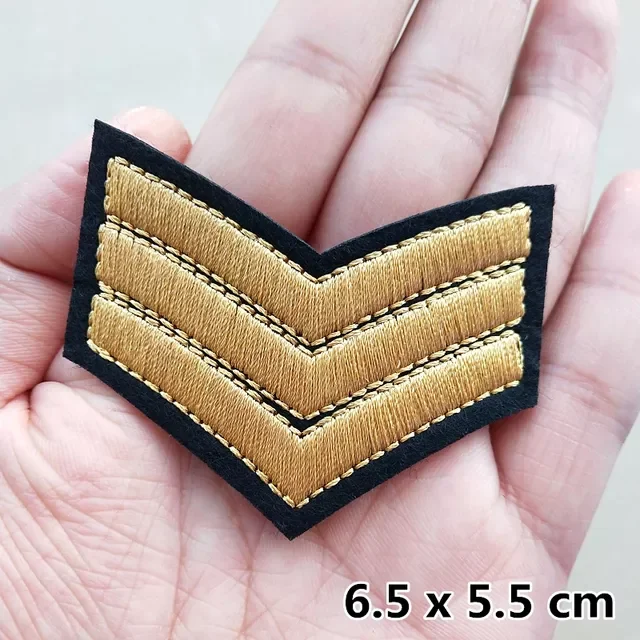 

Shield Star Embroidery Iron on Patches for Clothing Military Stickers Stripes Appliques on Backpack Silver Wing Badges