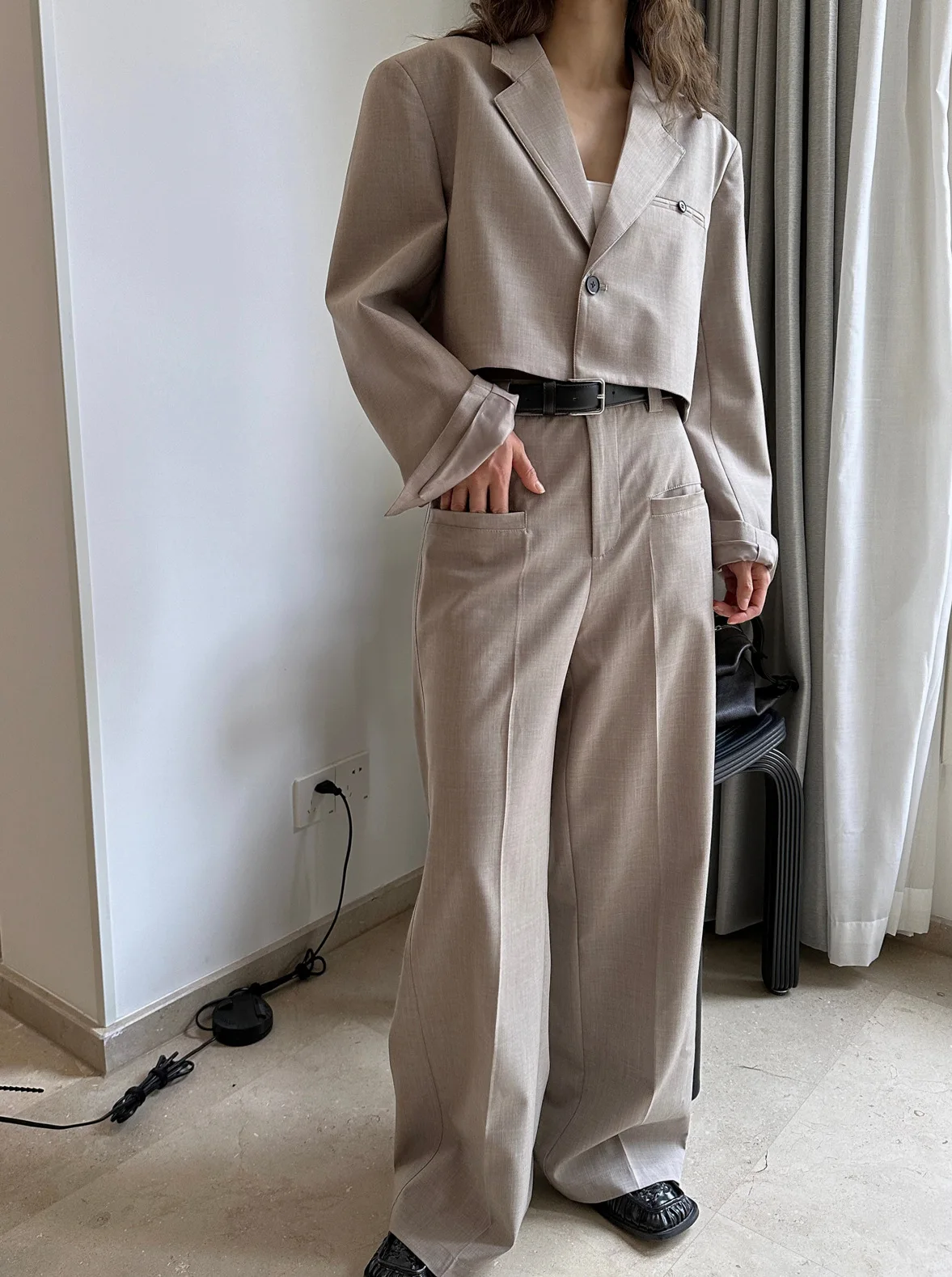 Винтажный короткий костюм пальто популярная корейская женская одежда