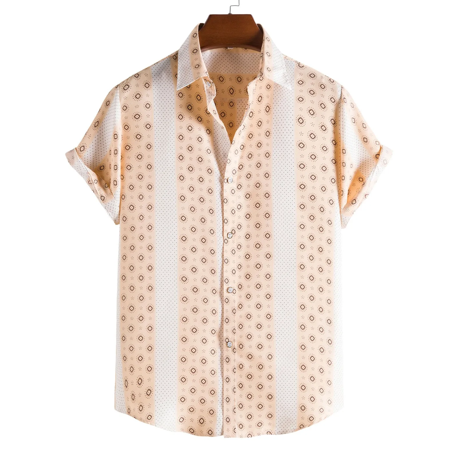

Printed Men's Size Floral Shirt Casual Short-Sleeved Men Shirts Mens Beachwear