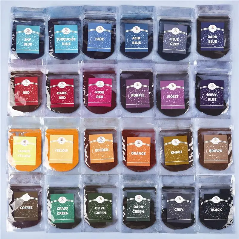 

24 Colors Fabric DIY Tie Dye Kit Powder Color Change Free Cooking Color Dye For Fabric Bag Clothes Suit Dye Fabric Decorating