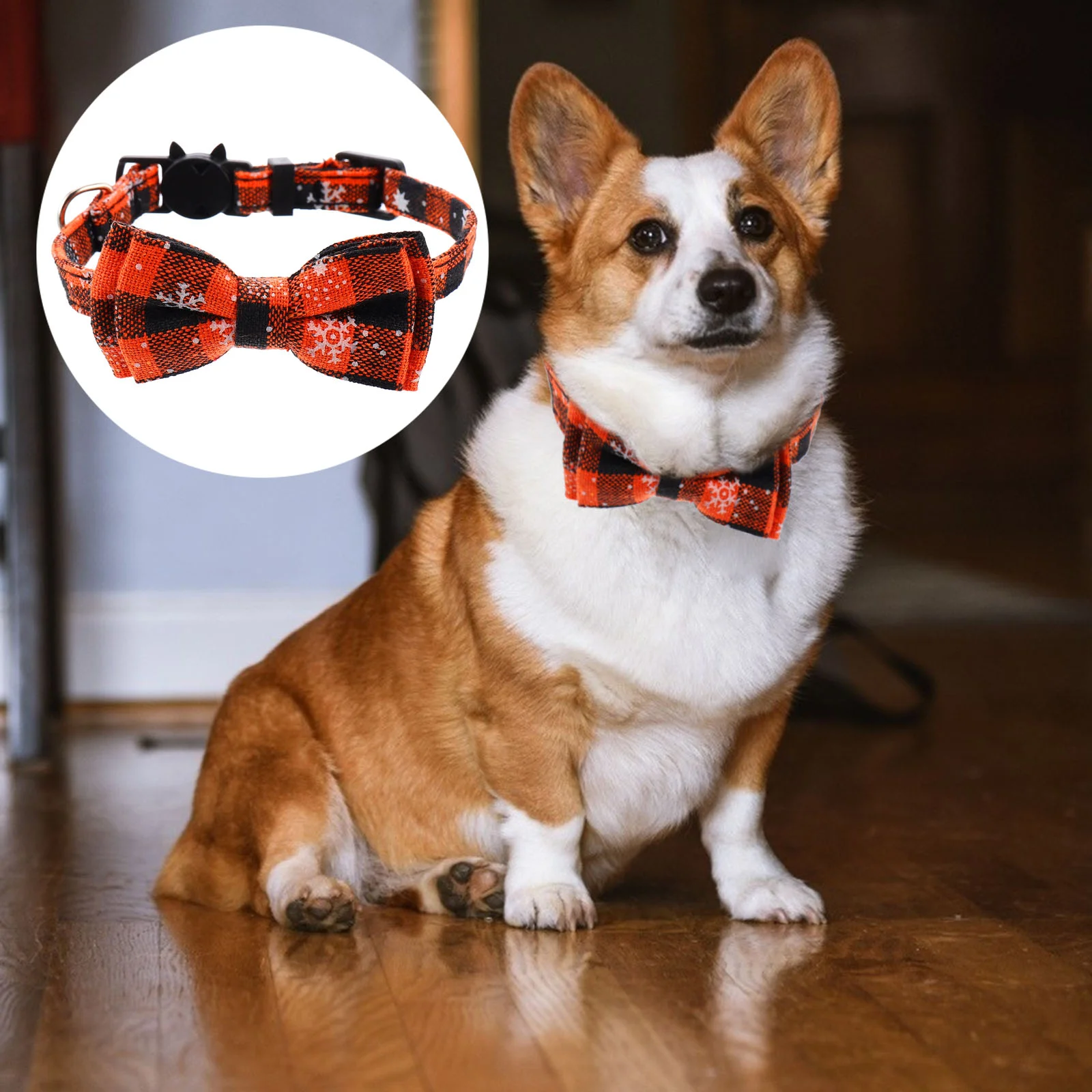 

Bow Tie Collar Collars Cat Pet Cloth Christmas Dog Puppydogs Bowtie Snowflake Breakaway