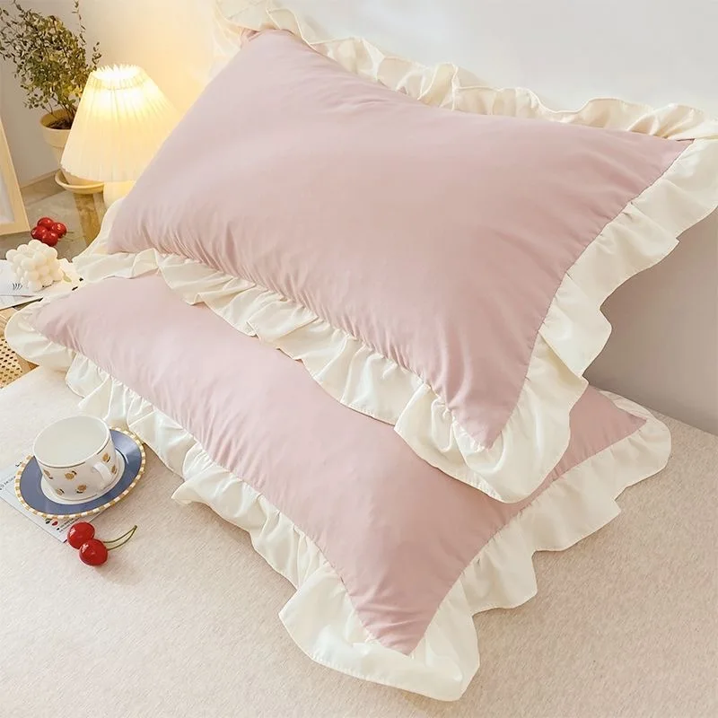 

Princess Pillowcases With Ruffles Multiple Sizes Pillow Cover Comfortable Pillow Case With Invisible Zipper For Adults Kids