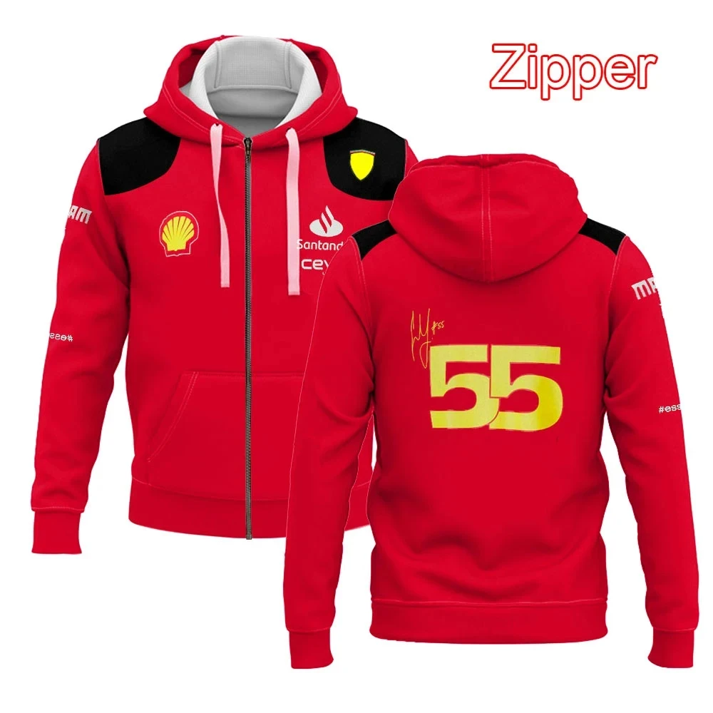 

Ferrari-Sudadera con capucha y cremallera para hombre, chaqueta de carreras F1, para exteriores, primavera y otoño, 2023