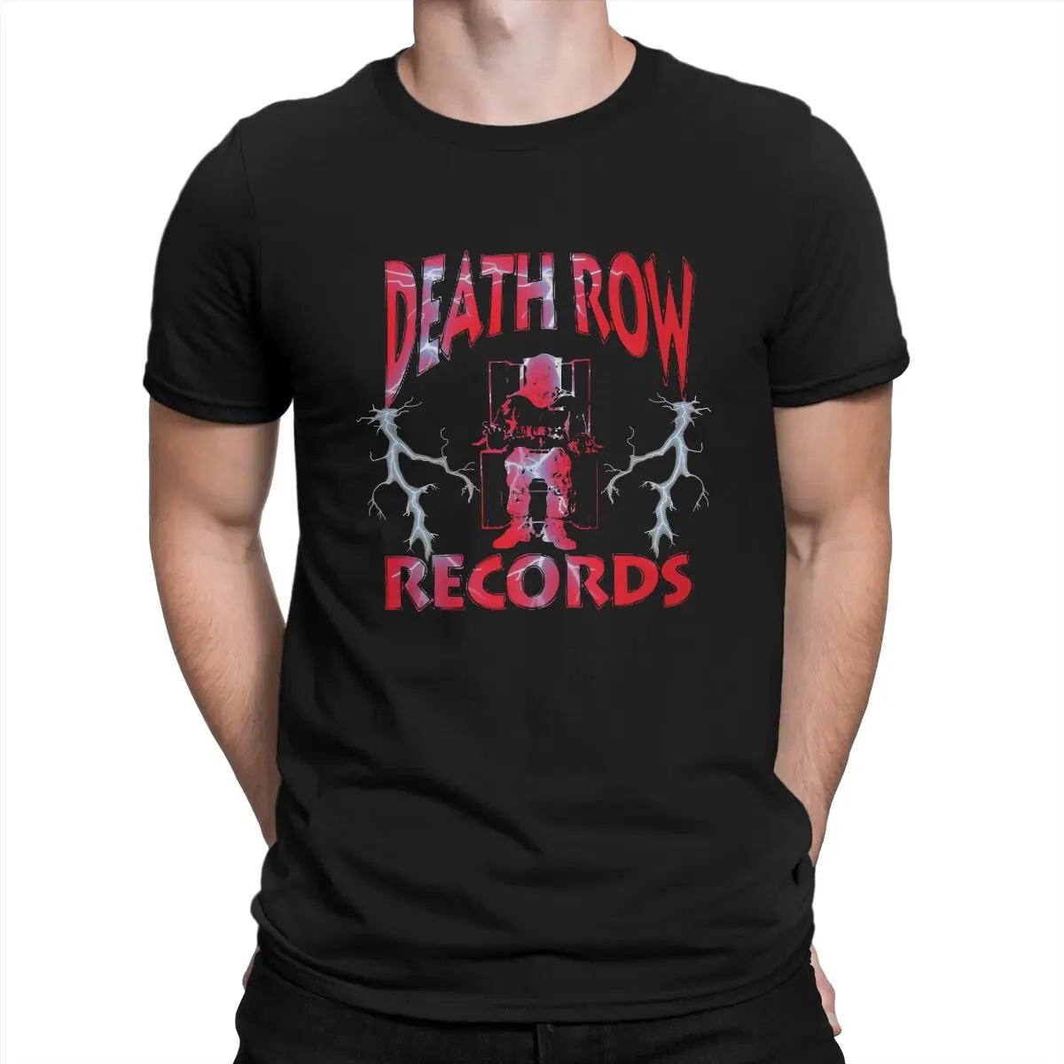 Records Men T Shirt Death Row Vintage Tee Shirt Short Sleeve Round Neck T-Shirt 100% Cotton Gift Idea Clothes