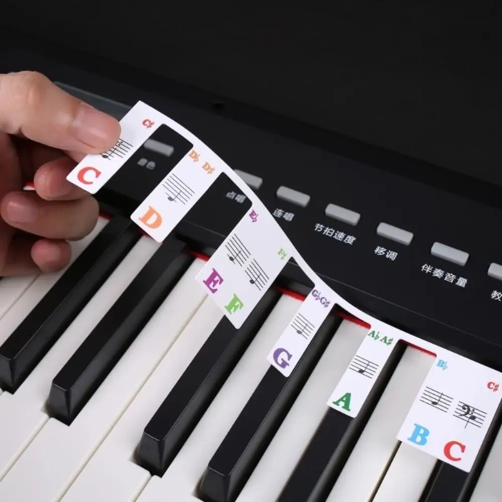 

61/88 Keys Removable Piano for KEY Labels Piano Keyboard Stickers Piano Take Notes Marker Overlay for Piano Fingering Accessory