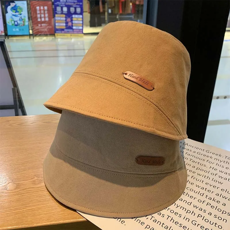 

Панама для женщин, хлопковая дышащая Солнцезащитная шапка, защитная сохраняющая тепло Складная шапка с буквами из ПУ, модная Рыбацкая шапка для девушек, ма 2022