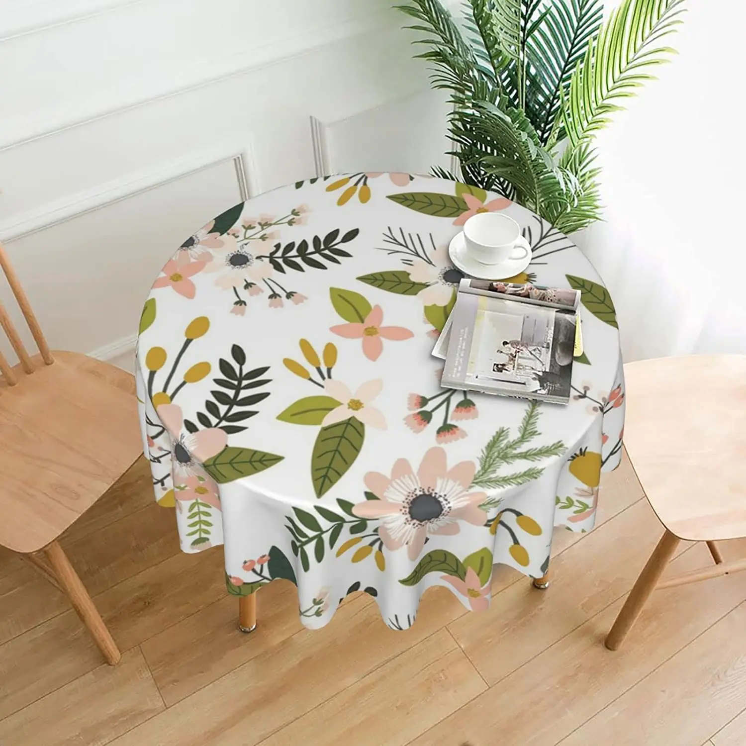 

Пригодная для стирки Водонепроницаемая скатерть из полиэстера Sprigs, Декоративная скатерть для кухни, столовой, 60 дюймов