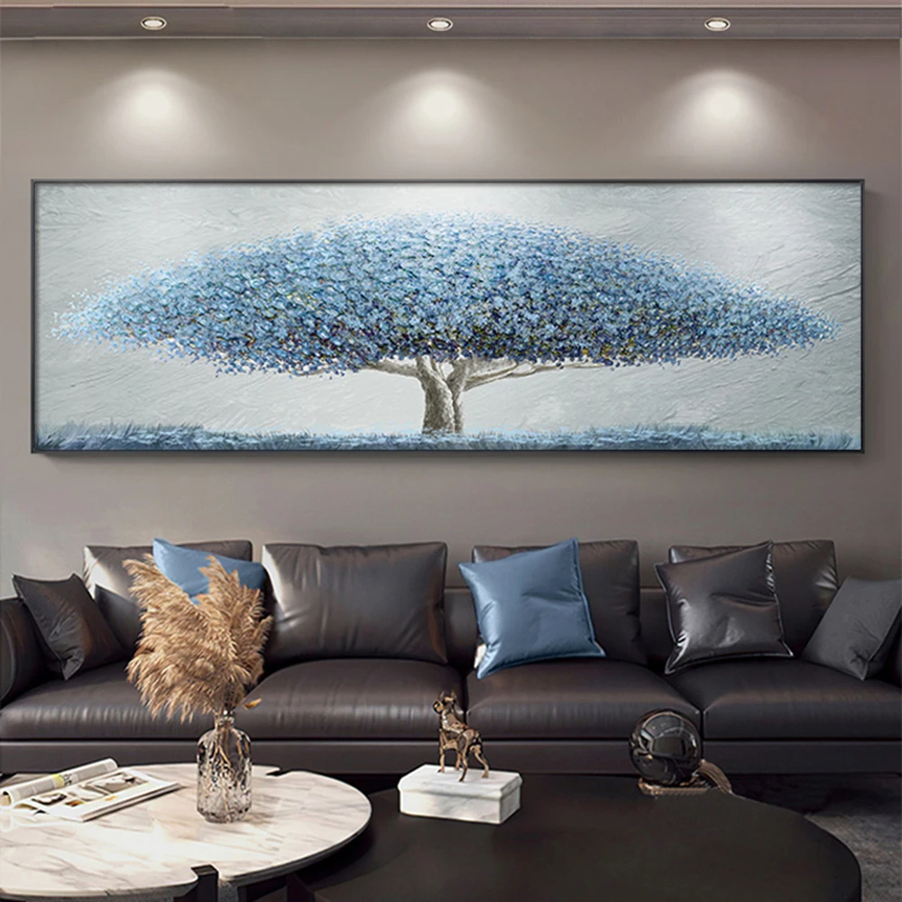 

Get Rich Tree Landscape Oil Painting 180x60 120x40 Large Size 100% Hand-Painted Decorative Wall Art Home Decor for Living Room