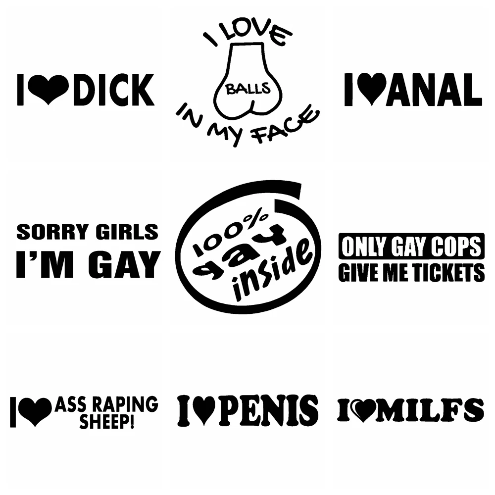 Drop Shipping I LOVE GAY PORN Stickers Voiture For Truck Window Bumper Auto Suv Door Laptop Kayak Vinyl Decal