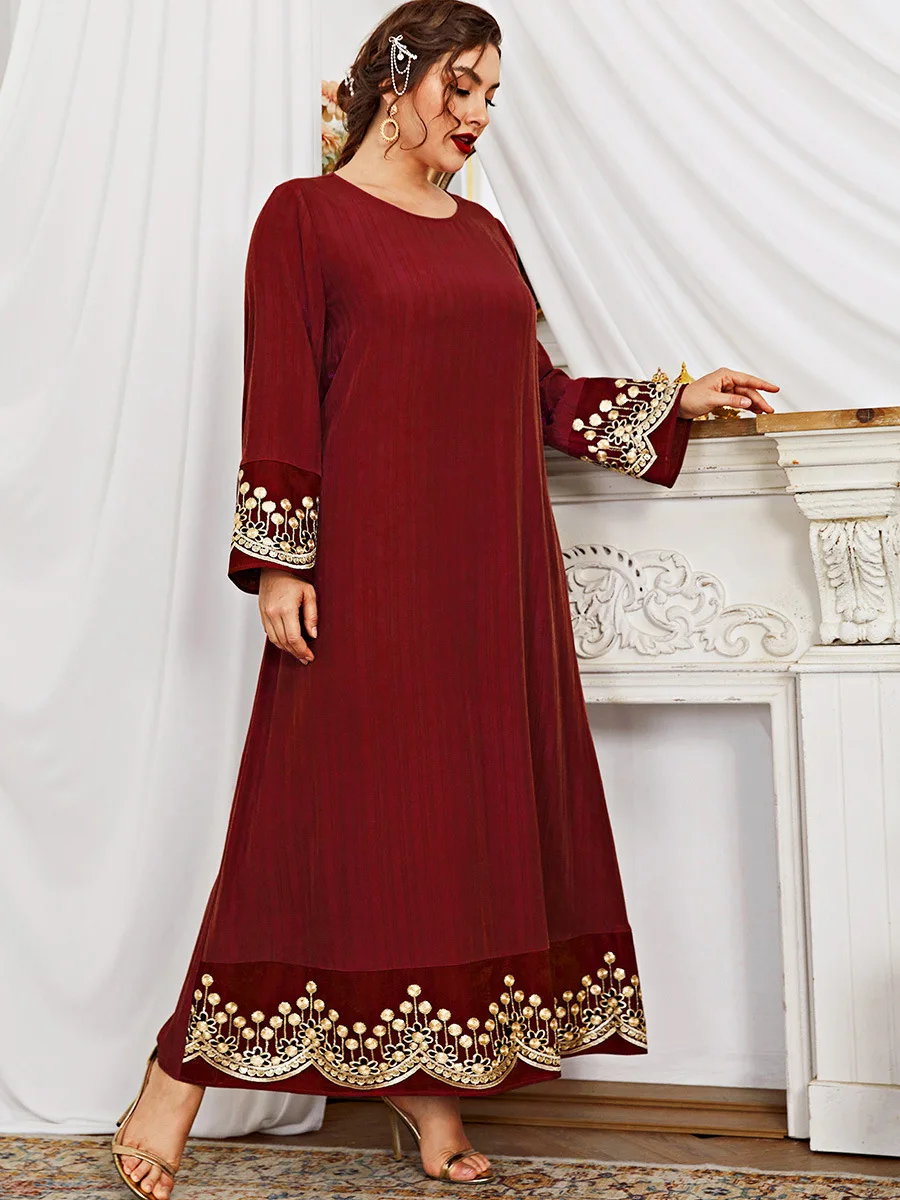 Plus Size Islam Arabic Muslim Long African Dresses for Women Ramadan Eid Mubarak Abaya Dubai Turkey Kaftan Robe Longue Femme