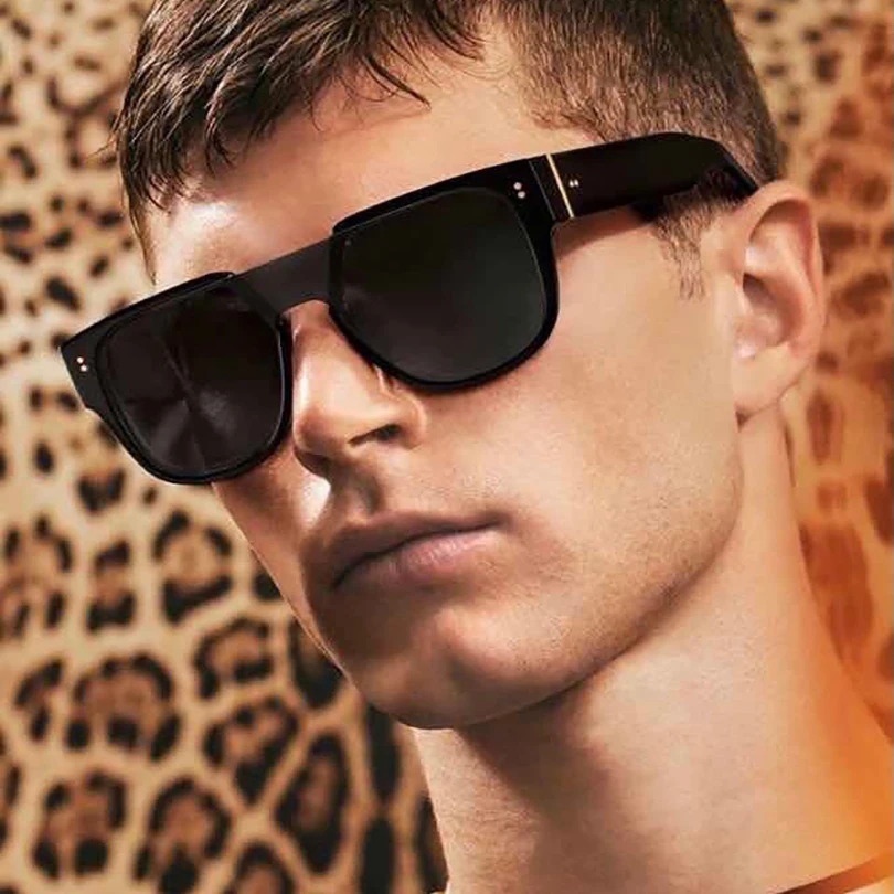 

Goggle acetate frame men sunglasses driving style gray lens women sunglasses
