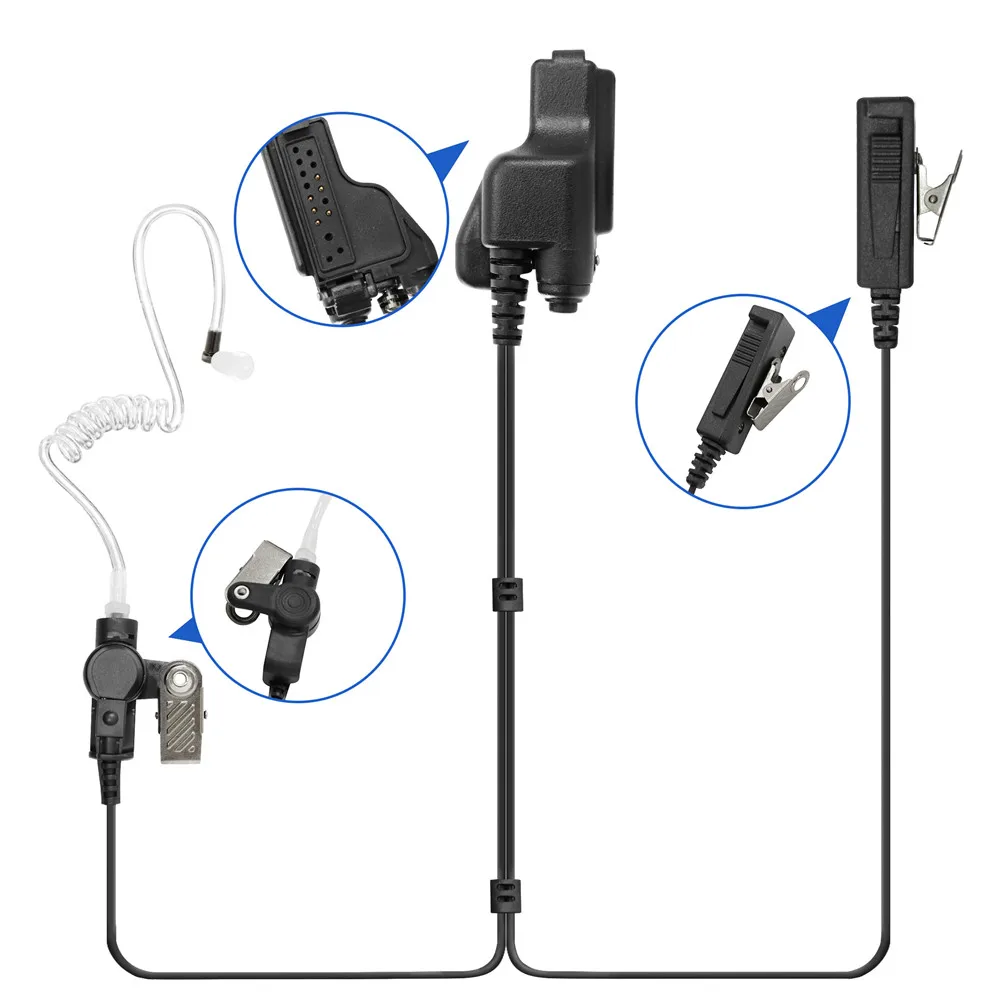 VBLL Walkie Talkie 2-wire Surveillance Earpiece For XTS1500 XTS2500 XTS3000 XTS3500 XTS5000 HT1000 Two Way Radio Earphone