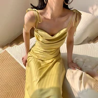2022 spring new solid color suspenders temperament sexy dress slim fashion casual womens dresses prom party evening dress