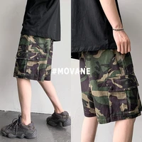summer cotton camouflage shorts men fashion casual pocket shorts mens streetwear loose hip hop straight cargo shorts men m 2xl