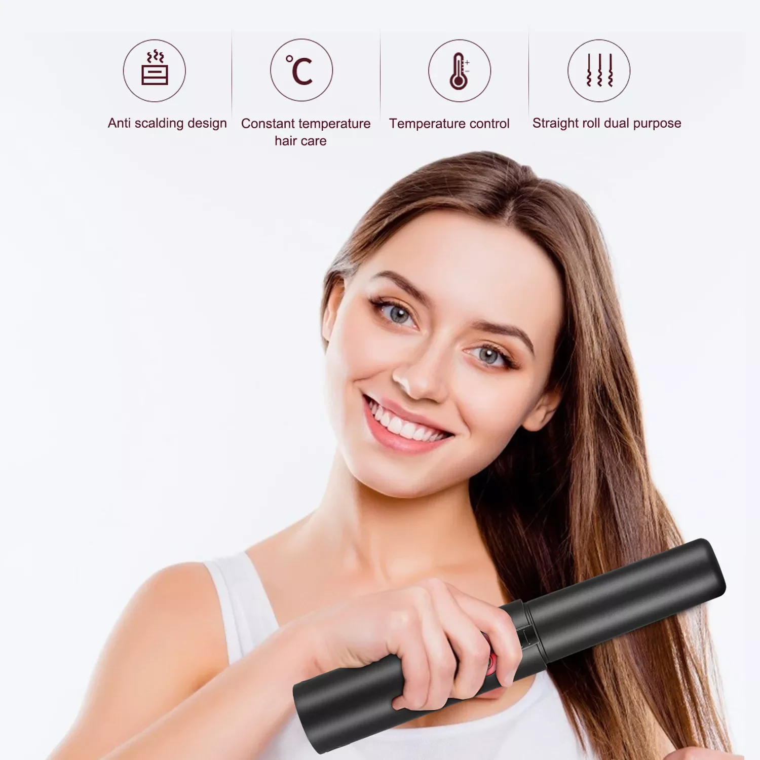 

NEW IN 5 in 1 Keratin Mini Tools Iron Hair Styling Straightener Flat Portable Curler Hair Care Hair Iron European Plug