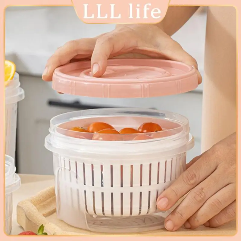 

Pantry Fruit Boxes Fresh-keeping Refrigerator Storage Storage Containers Plastic Kitchen Organize Fridge Organizer Drain Basket