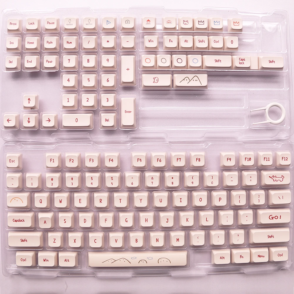 Jaycomia XDA Граффити PBT колпачки 129 клавиш для механической ...
