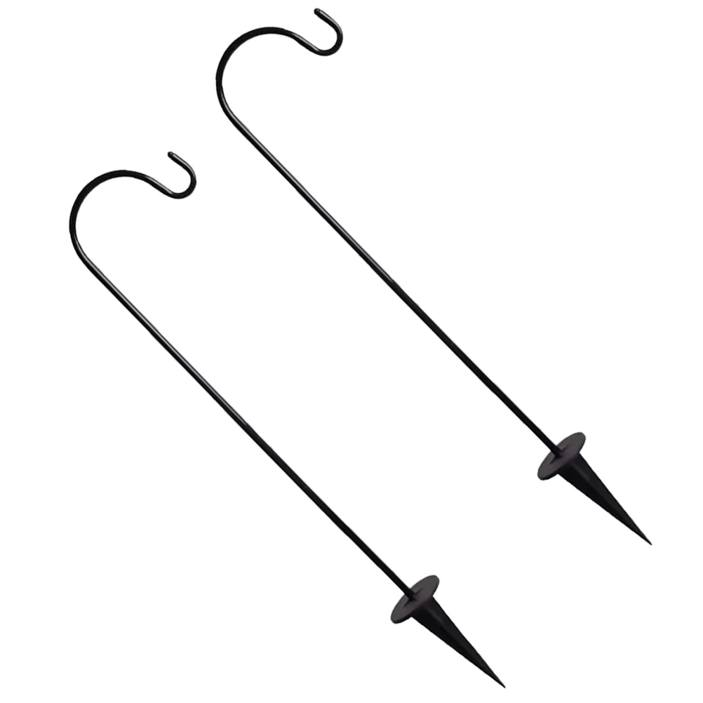 

2 Pcs Fence Hook Yard Shepherd Outdoor Plants Iron Hooks Flower Pots Flagpole Lamp Deck Streetlamp Lantern hanger
