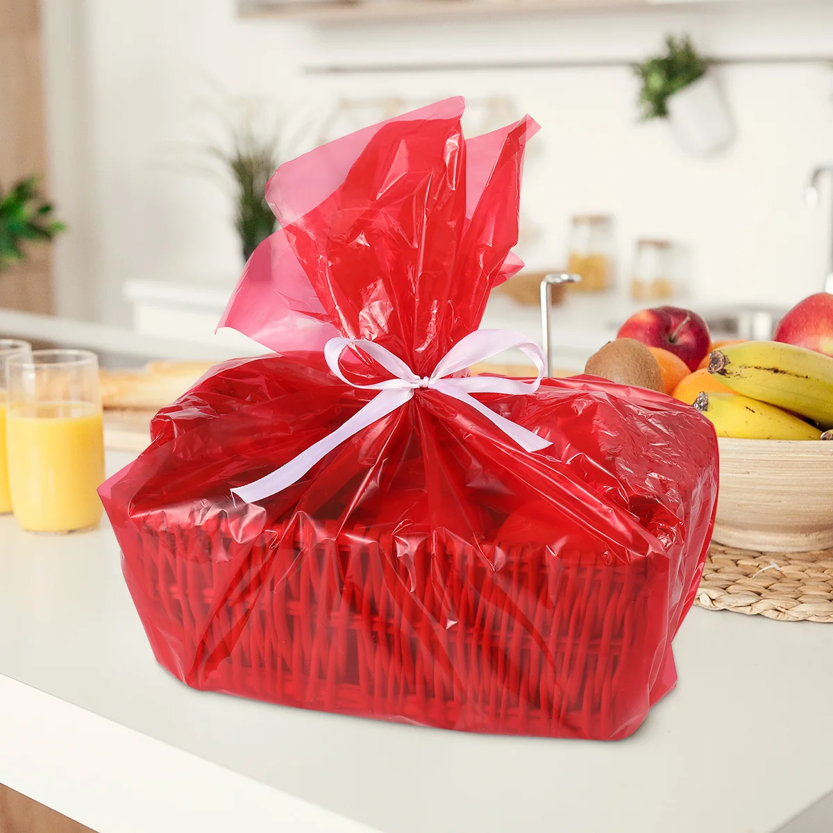 Целофановая пленка STOBOK рулон целлофановой пленки толщиной 3 мил ярко-красные