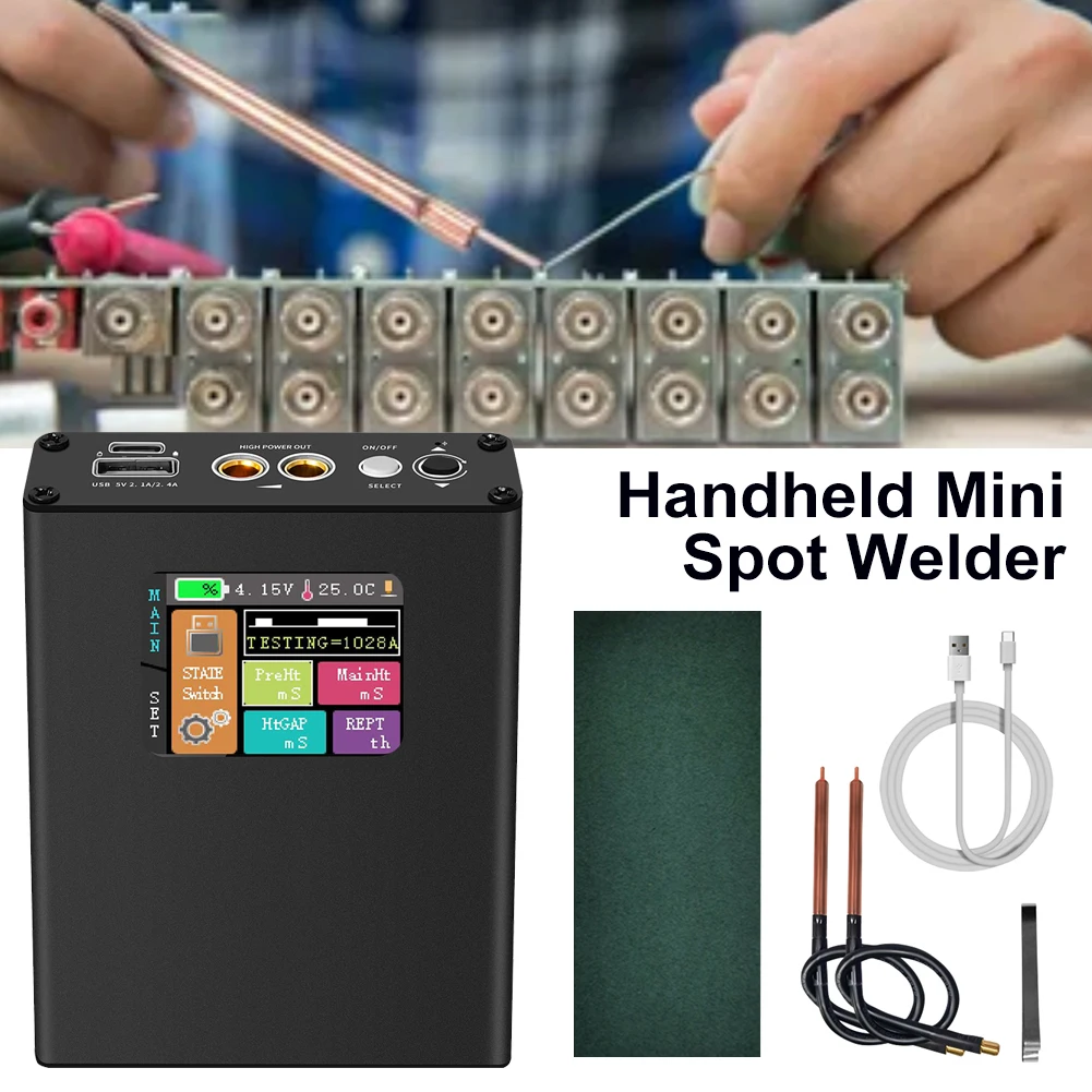 

Handheld Mini Spot Welder Machine 0.1-0.25mm Nickel Welding Machine with Digital Display 18650 Battery Spot Welder Tools