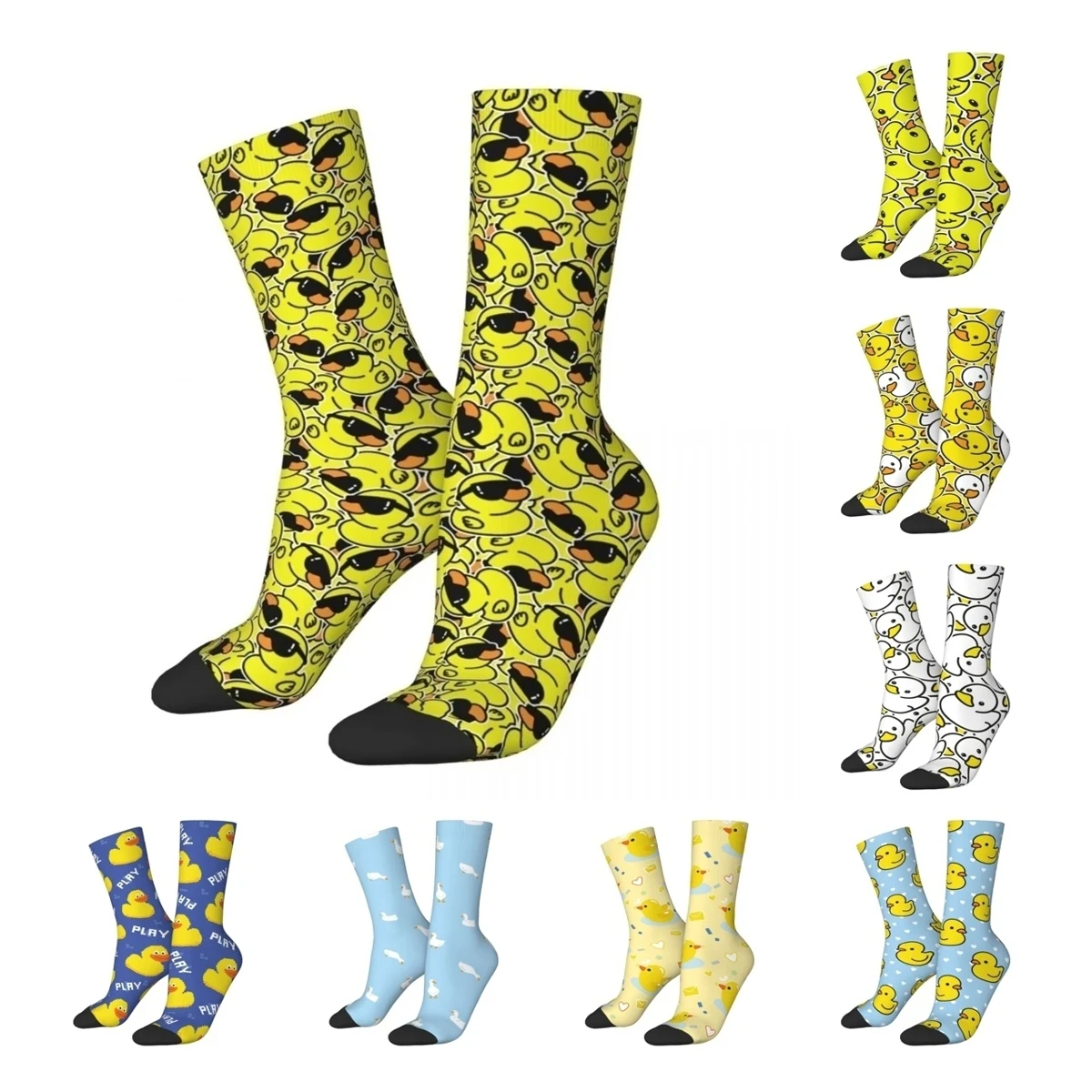 Спортивные носки Crazy Design с рисунком желтой утки из полиэстера для женщин и мужчин