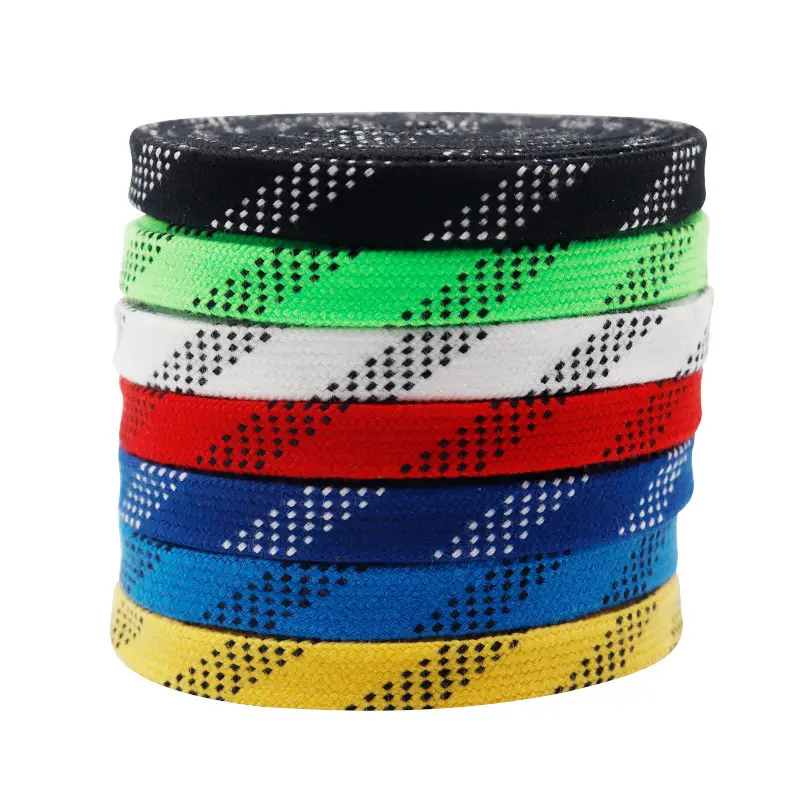 1cm Wide Skate Laces 60-180cm Dual Layer Braid Extra Reinforced Tips Waxed Tip Design Suit for Ice Hockey Skate Hockey Shoe Lace