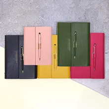 A5 Three Fold Loose Leaf Book Suit Exquisite Senior Notebook Business Book Color Matching Pen Learning Office Leather System