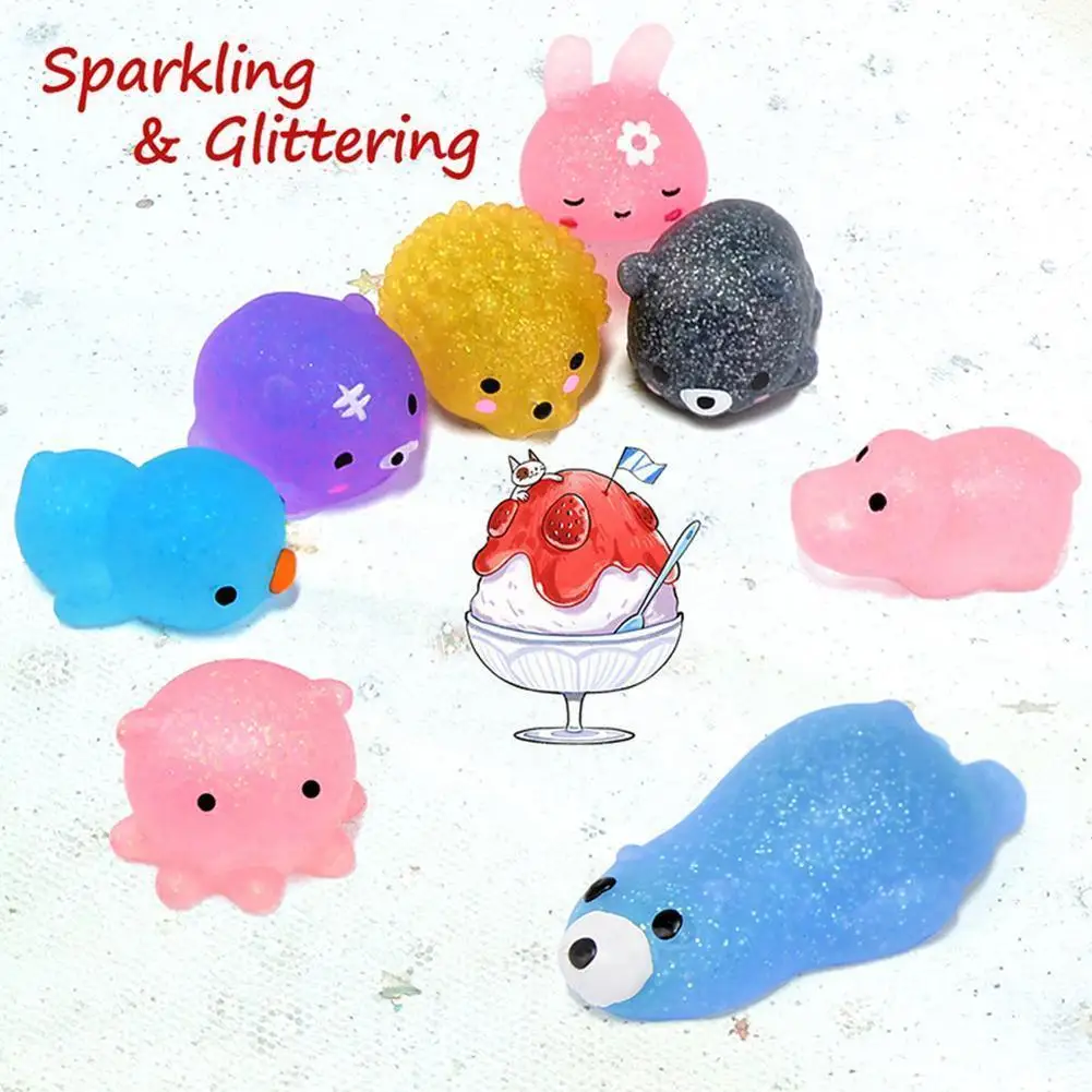 

3/5pc Luminous Pinch Music Samll Animal Shape Squeezing Decompression Toy Music Toys Squishy Kids Healing Venting And Cute D1S8