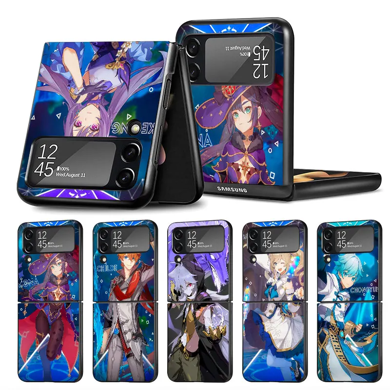 

Genshin Impact Game Case for Samsung Galaxy Z Flip 4 Z Flip 3 5G ZFlip3 ZFlip Flip3 ZFlip4 zflip Protection Bag Black Cover