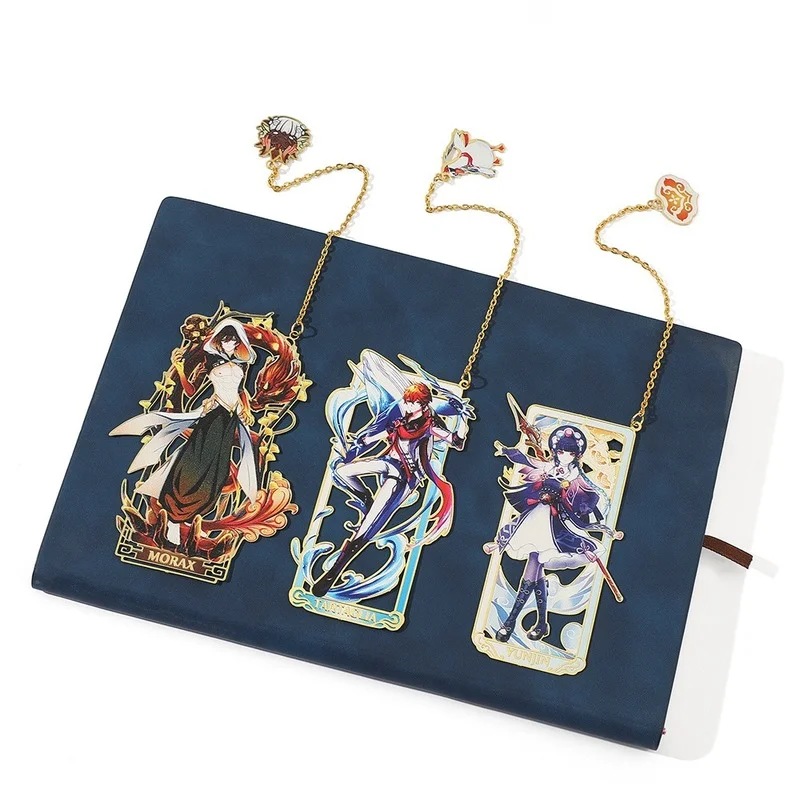 

Genshin Impact аниме персонаж Xiao, металлический вырез, творческая книжка-закладка, пейджинговая Марка, студенческие канцелярские товары, подвеска...