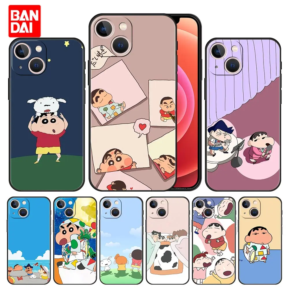 

Cover Case for iPhone 13 12 11 Pro Max SE 2020 11pro 12pro 13pro Mini Shell Bag Soft Luxury Funda Fashion Crayon Shin-Chan