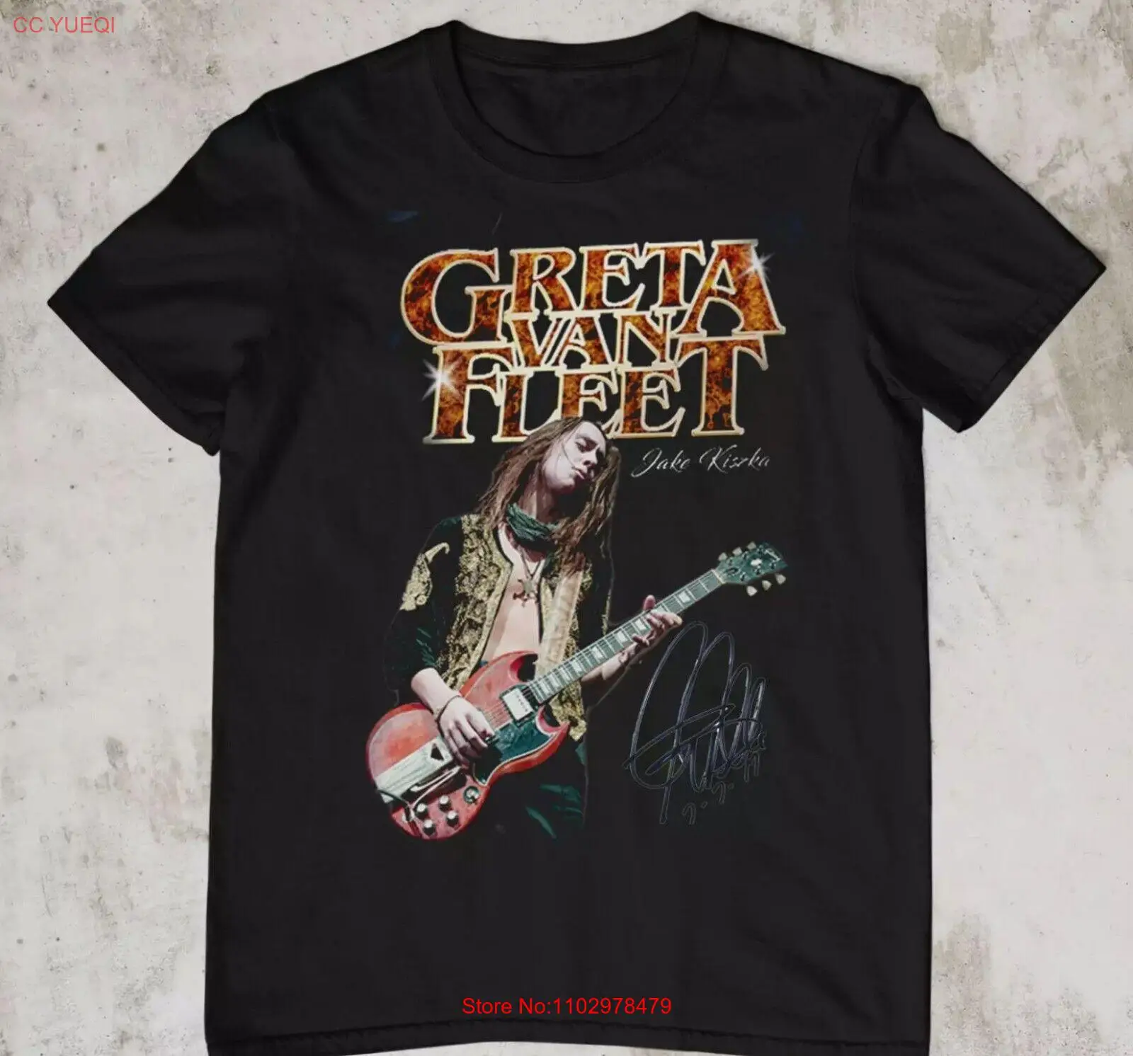 Футболка Jake kiszka Greta Van Fleet размер S M L 2345XL Подарочный веер хлопок