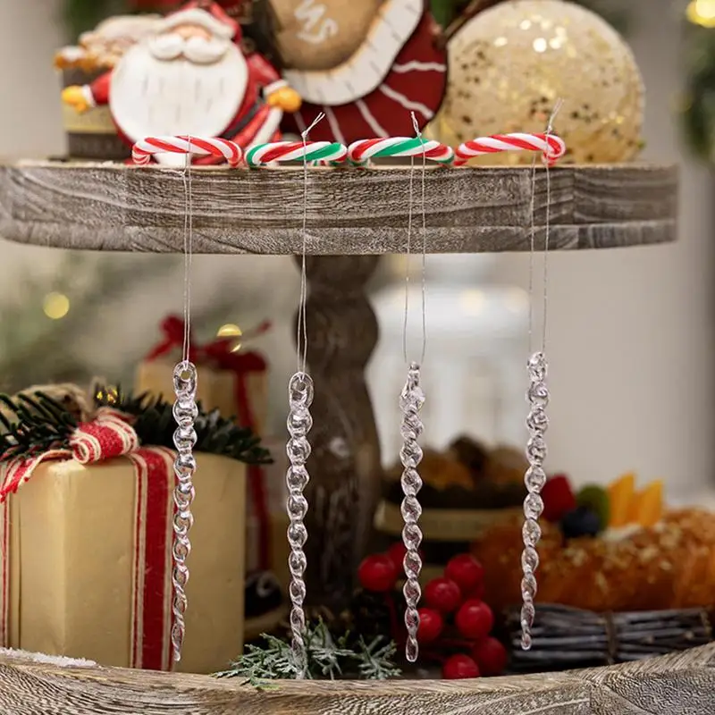 Сосульки Рождественская елка Украшения 42X Прозрачные акриловые подвески