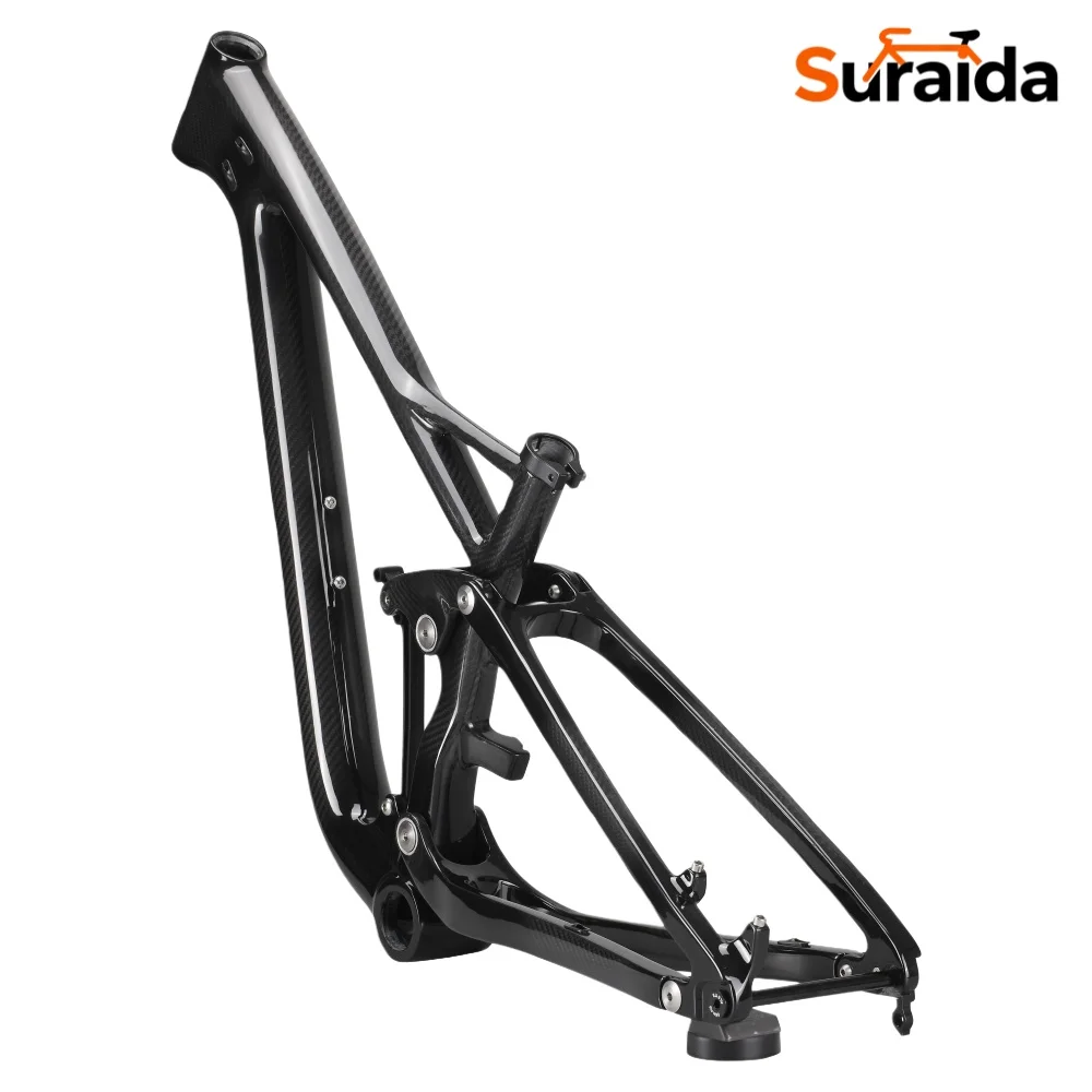 Фото Рама для горного велосипеда Suraida 2026 T1000 NEW 29er, карбоновая, 3K Twill, с полной подвеской, индивидуальная покраска. №3