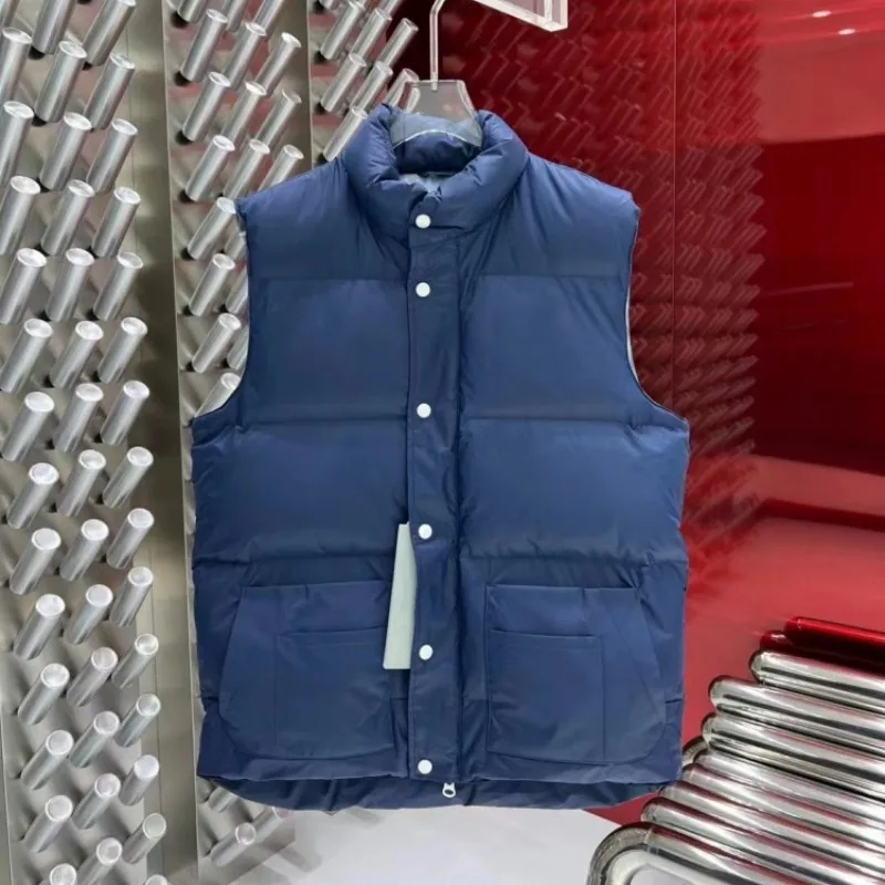 Зимняя мужская и женская безрукавка с воротником-стойкой пуховое теплое пальто