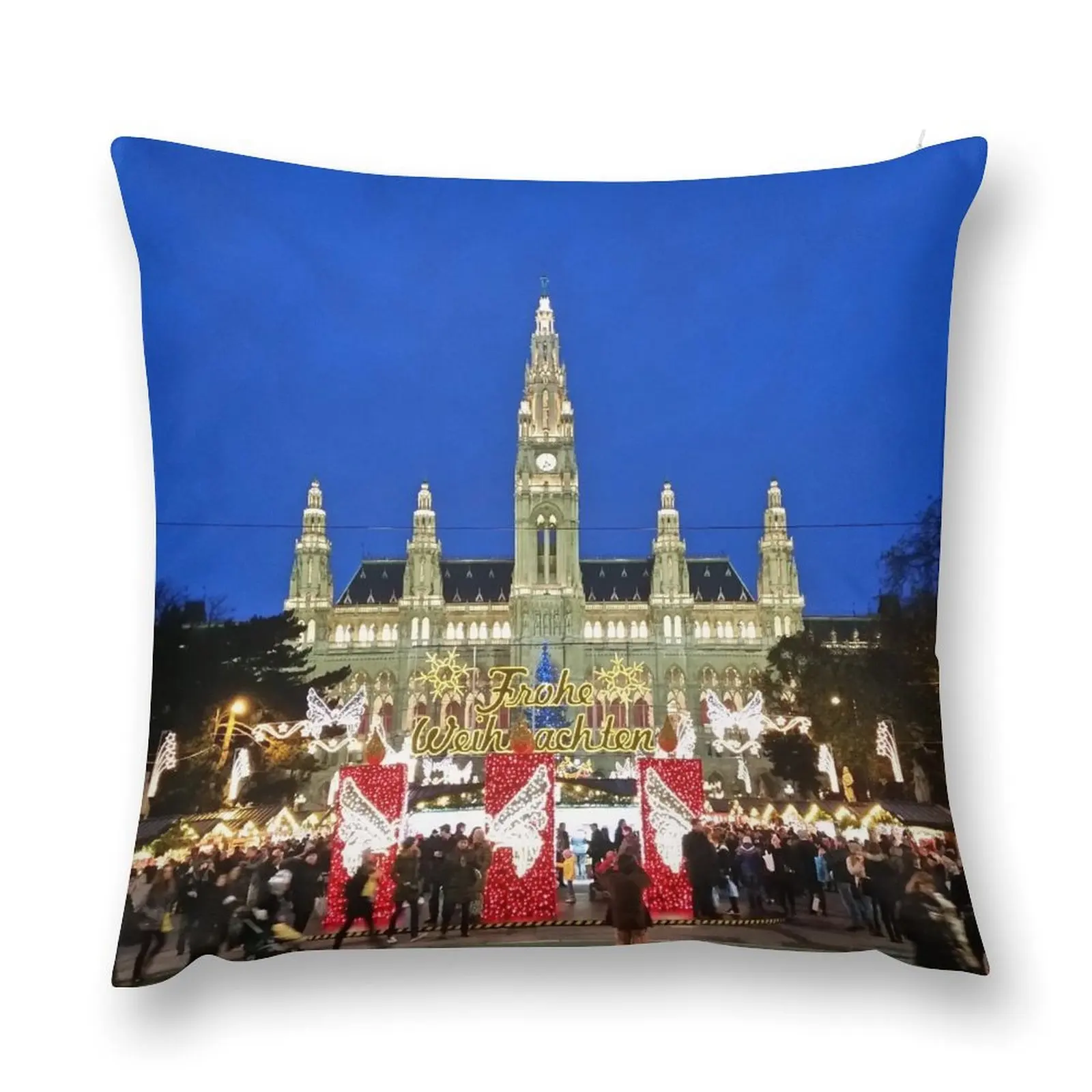 Vienna Rathaus в рождественское время. Наволочки для диванной подушки гостиной