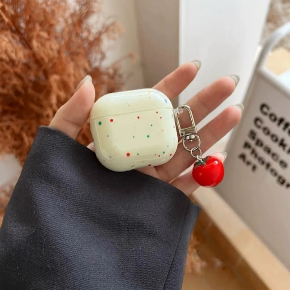Чехол для AirPods 4 цветной точечный сахар чехол наушников Pro 1 2 3 подвеска с помидором