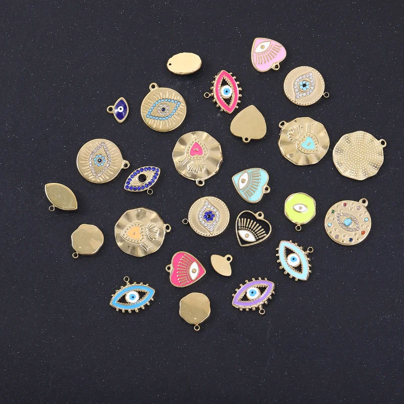 

Devil Eye Charms for Jewelry Making Supplies DIY Lockets Components Charm Accessories Dijes De Acero Inoxidable Para Joyería