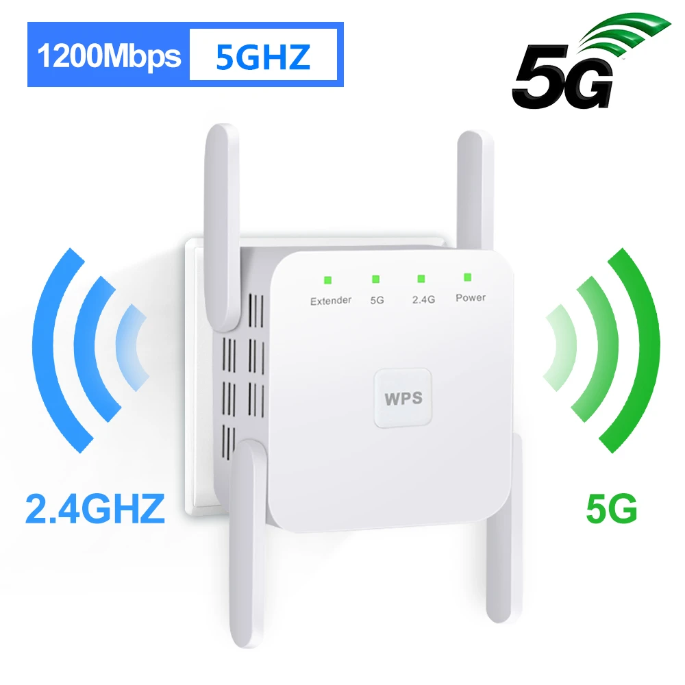

5Ghz WiFi Amplifier WiFi Repeater 1200Mbps Wifi Extender Long Range Wi fi Repeater Signal Wi Fi Booster 5G 2.4G