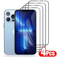 4pcs full cover protective glass for iphone 13 11 12 pro max xr xsmax x xs 8 7 6 plus 1213mini screen protector tempered glass