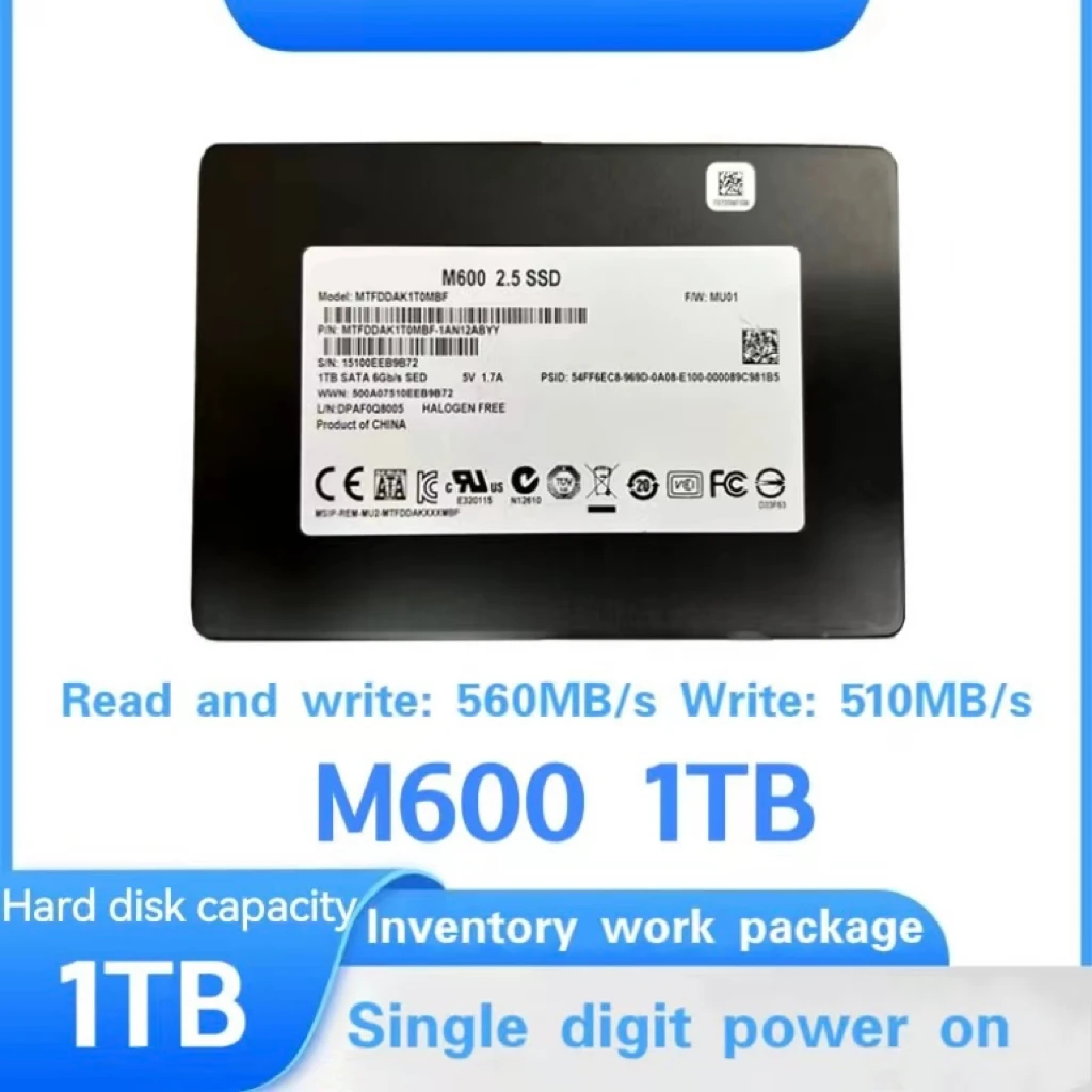 Твердотельный накопитель M600 mlc 1T 3 5-дюймовый жесткий диск Sata enterprise поддерживает